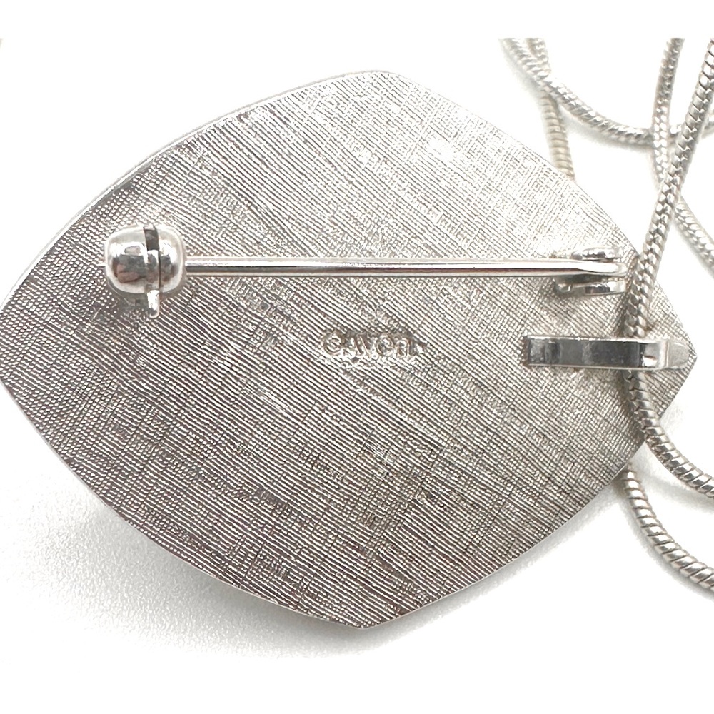 Avon Chesterfield Oval Pearl&Rhinestone Convertible Brooch/Pendant Necklace 1980 - Picture 6 of 8